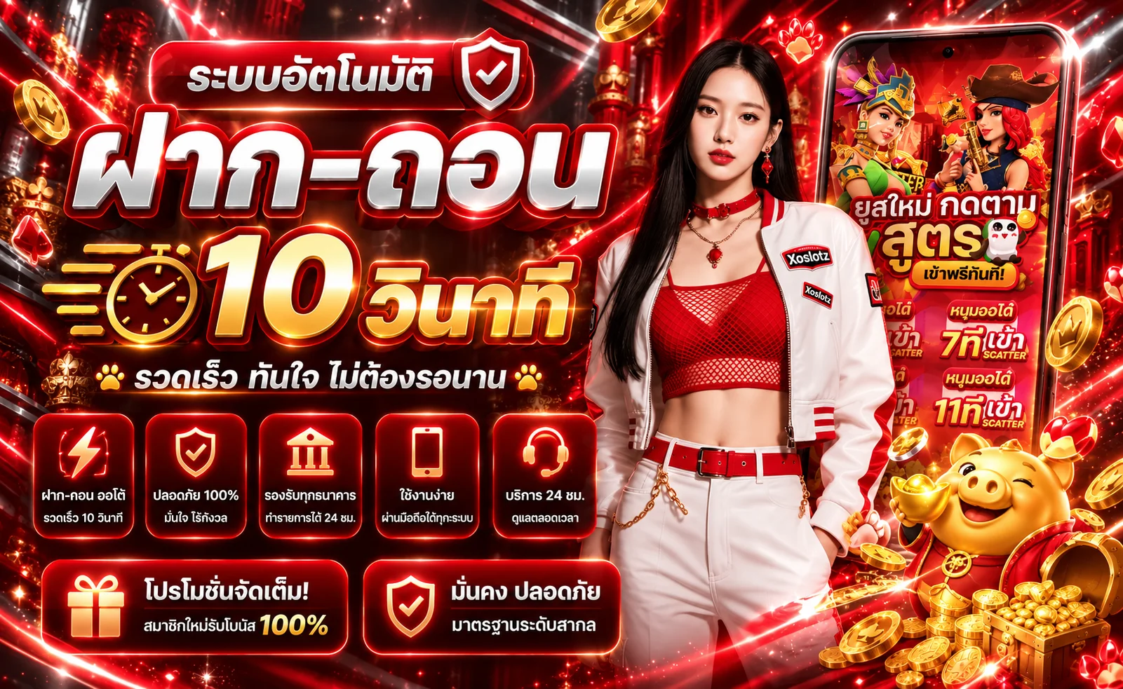 Xoslotz ระบบฝากถอนออโต้บนเว็บไซต์มือถือ